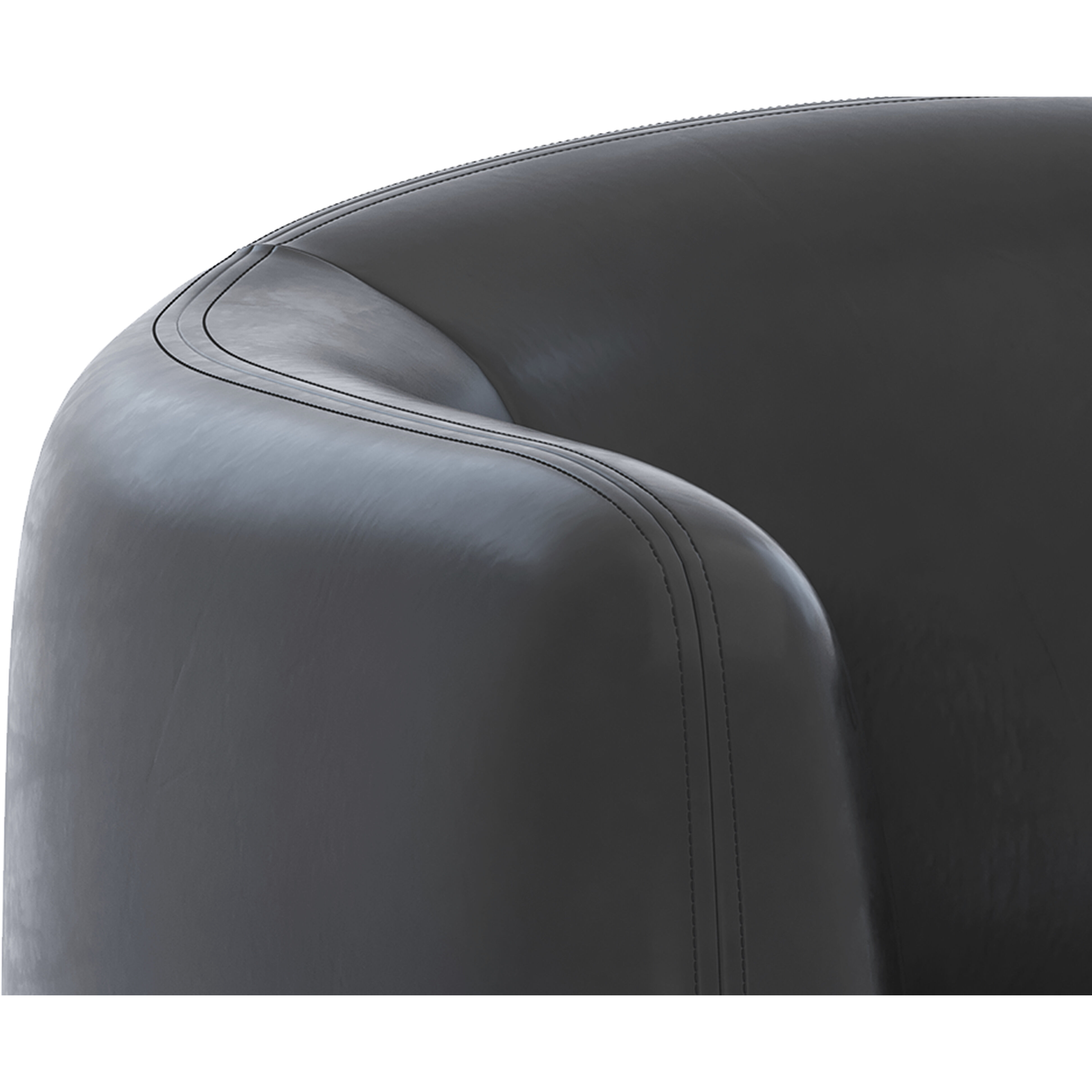 Trine Dark Brown / Vintage Black Night Leather Lounge Chair